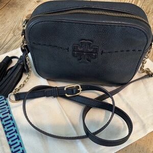 Tory Burch Black McGraw Leather Crossbody Bag